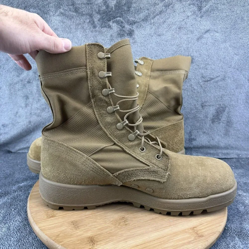 McRae Footwear Boots Mens Size 11.5R Brown Suede Combat Military Vibram Lace Up